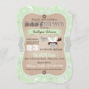 Cowboy Bandanna Jumper Baby Shower Invitation