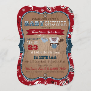 Cowboy Bandanna Jumper Baby Shower Invitation