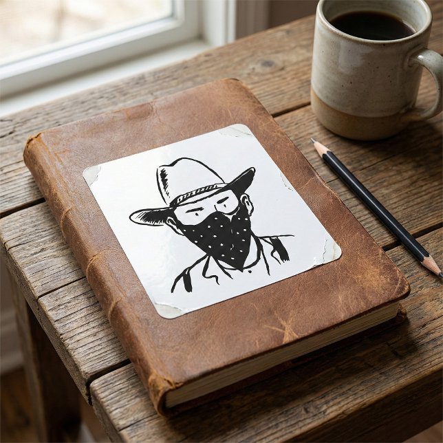 Cowboy Bandit Square Sticker (Creator Uploaded)