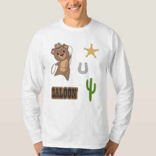 Cowboy Bear Saloon Western Stickerset T-Shirt
