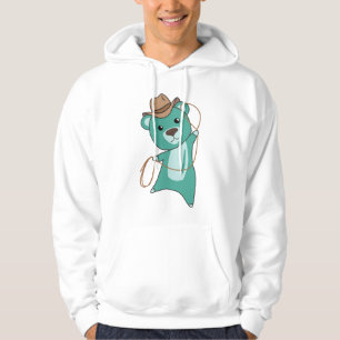 Cowboy Bear Teddy Bear Western Turquoise Hoodie