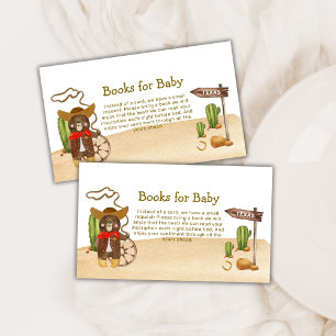 Cowboy Bear Western Rodeo Books For Baby Shower  Enclosure Card