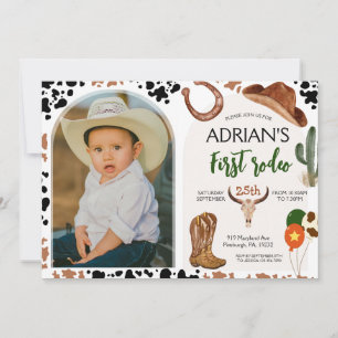 Cowboy Birthday 1st Rodeo Birthday Party Invitation