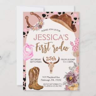 Cowboy Birthday 1st Rodeo Birthday Party Invitation