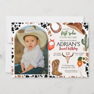 Cowboy Birthday 2nd Rodeo Birthday Party Invitation