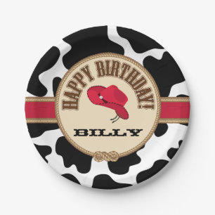 Cowboy Birthday, Customisable Plates