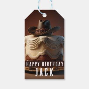 Cowboy Birthday Gift Tag – Western Cake Design