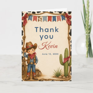 Cowboy Birthday Hoedown Party Thank You Card