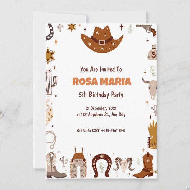 Cowboy Birthday Invitation (Front)