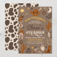 Cowboy Birthday Invitation | 4th Rodeo Invitation