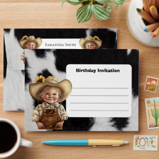 Cowboy Birthday Invitation  Envelope