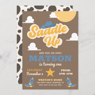 Cowboy Birthday Invitation   Western Invitation