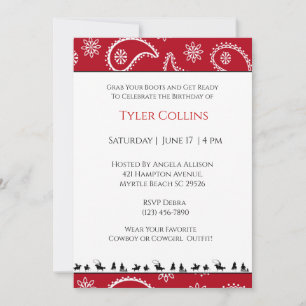 Cowboy Birthday Invitations