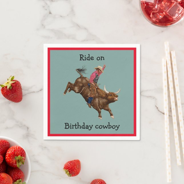 Cowboy birthday  napkin (Insitu)