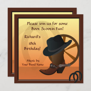 Cowboy Birthday Party Custom Invitation