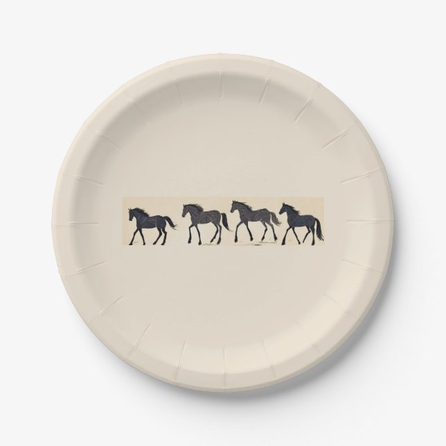 Cowboy Birthday Party - Horse Paper Plate (Front)