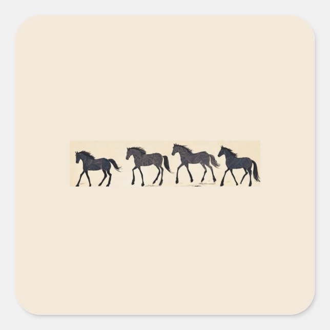 Cowboy Birthday Party - Horse Square Sticker (Front)