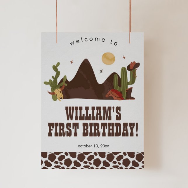 Cowboy Birthday Party or Baby Shower Welcome Sign (Creator Uploaded)