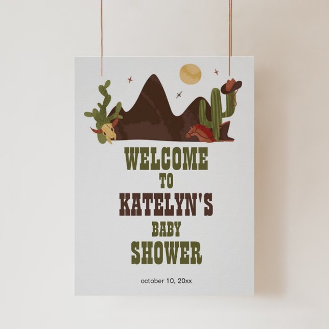 Cowboy Birthday Party or Baby Shower Welcome Sign (Creator Uploaded)