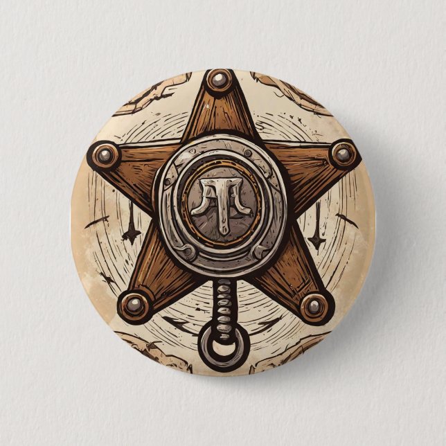 Cowboy Birthday Party - Sheriff 6 Cm Round Badge (Front)