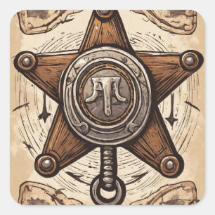 Cowboy Birthday Party Square Sticker