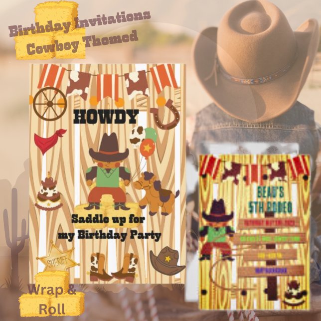 Cowboy Birthday Personalised Invitation (Creator Uploaded)