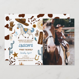 Cowboy Birthday Photo Invitation