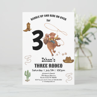 CowBoy Birthday Rodeo Party Invitation