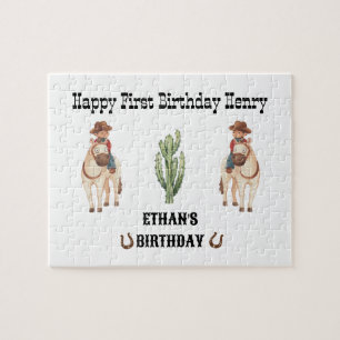Cowboy Birthday Rodeo Party Jigsaw Puzzle