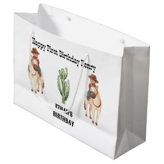 Cowboy Birthday Rodeo Party Large Gift Bag