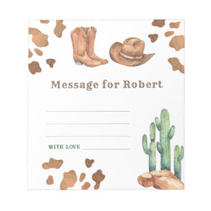 Cowboy birthday time capsule message notepad