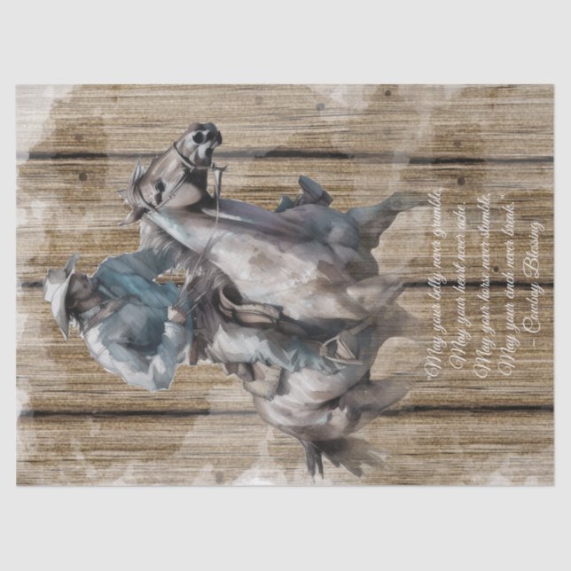 Cowboy Blessing Western Man Horse Tissue Paper (Front)