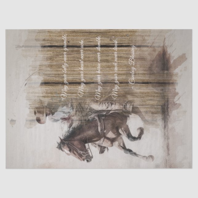 Cowboy Blessing Western Man Horse Tissue Paper (Front)