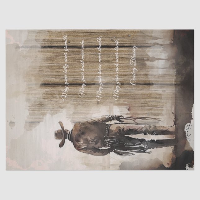 Cowboy Blessing Western Man Tissue Paper (Front)