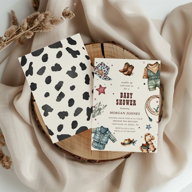 Cowboy Blue Western Rodeo Baby Shower Invitation (Creator Uploaded)
