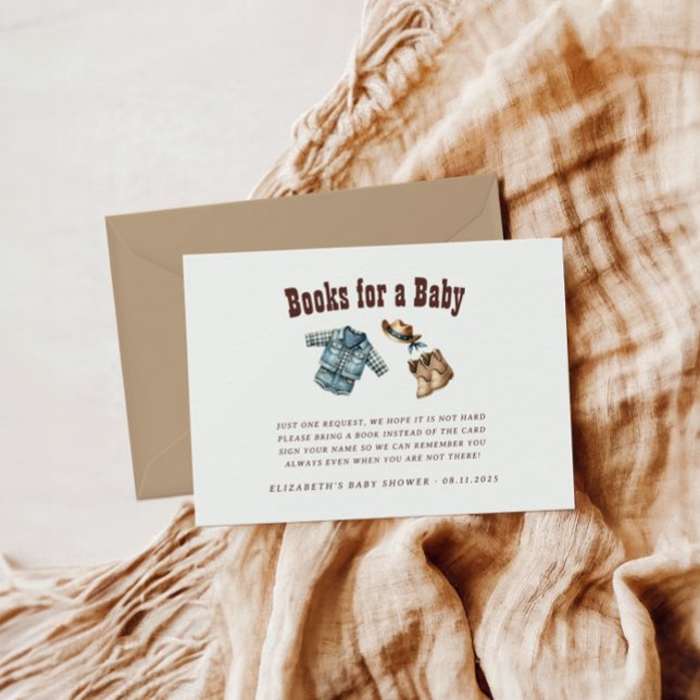 Cowboy Blue Western Rodeo Books for Baby Enclosure Card (Creator Uploaded)