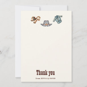 Cowboy Blue Western Rodeo Thank You Card