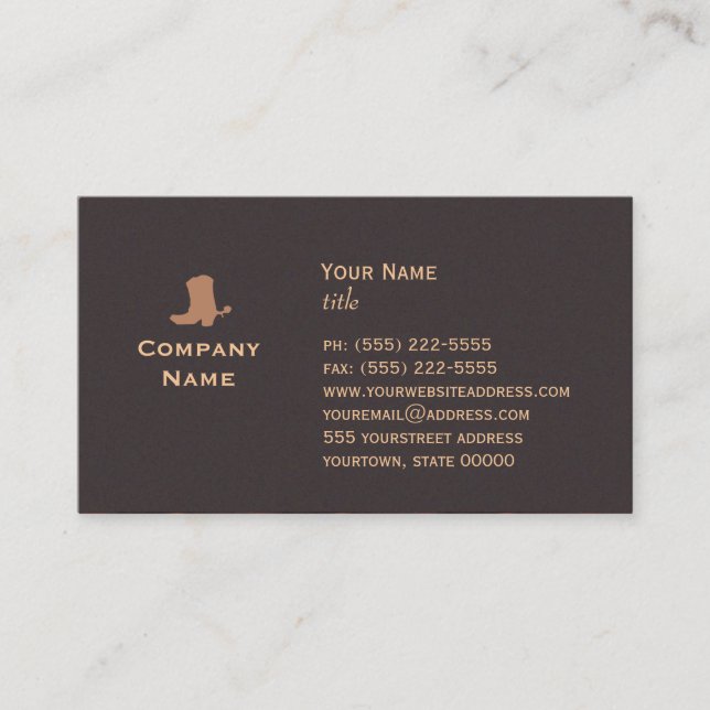 Cowboy Boot Business Card (Front)