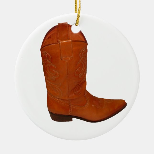 Cowboy Boot Ceramic Tree Decoration (Front)