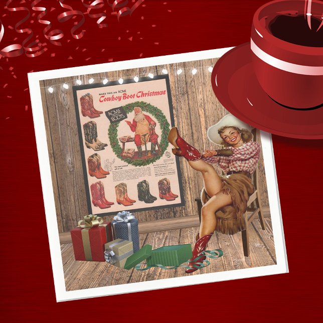 Cowboy Boot Christmas Napkin (Creator Uploaded)