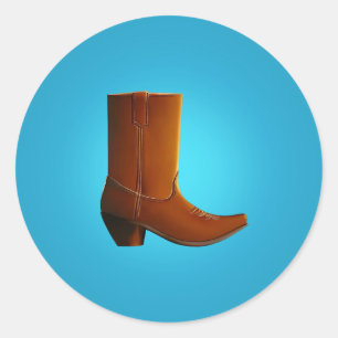 Cowboy Boot Classic Round Sticker