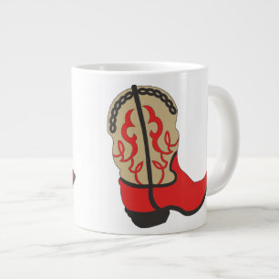 Cowboy Boot in Red Large Coffee Mug