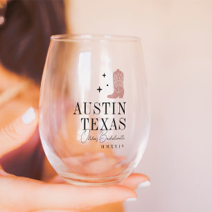 Cowboy Boot Personalised Bachelorette Party Stemless Wine Glass