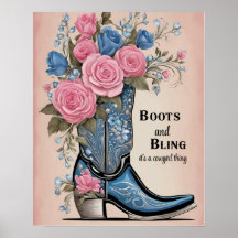 Cowboy Boot Poster 
