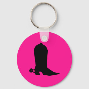 Cowboy Boot Silhouette Key Ring