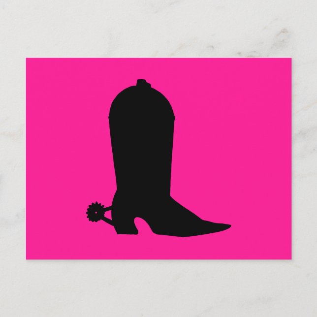 Cowboy Boot Silhouette Postcard (Front)
