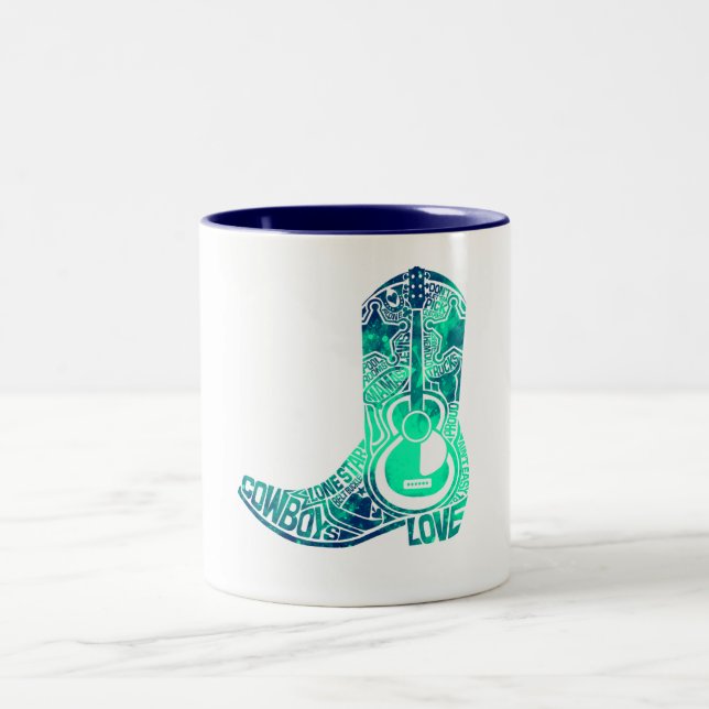 Cowboy Boot Two-Tone Coffee Mug (Center)