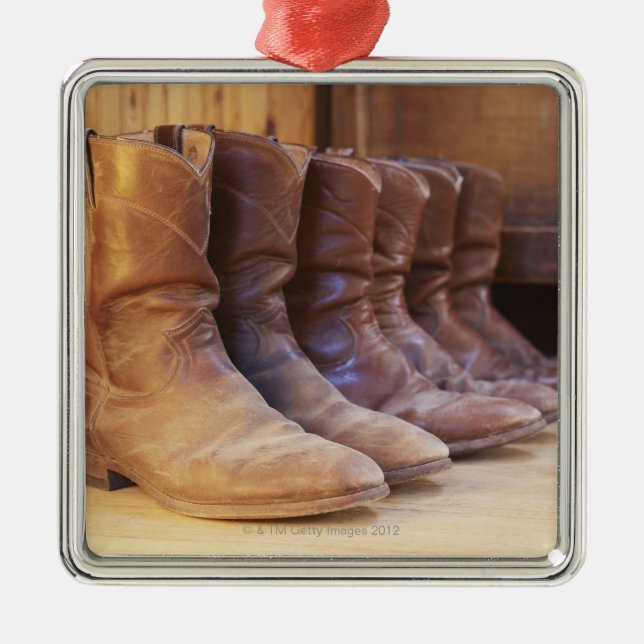 Cowboy boots 3 metal ornament (Front)