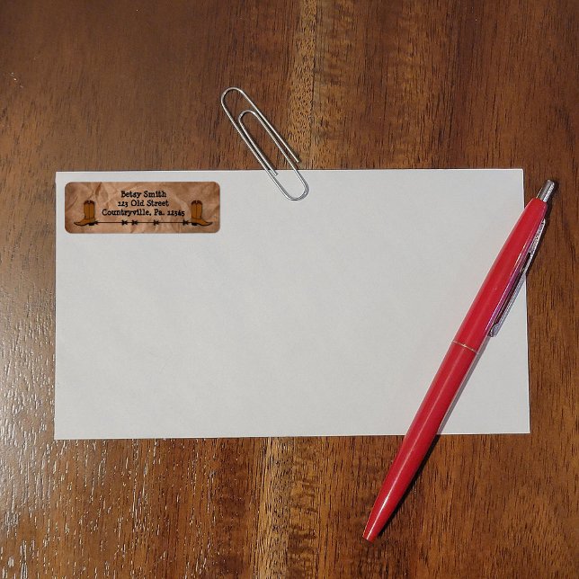 Cowboy Boots Address Label Return Address Label (Creator Uploaded)