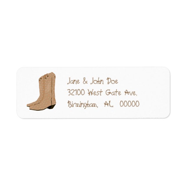 Cowboy Boots Address Labels (Front)